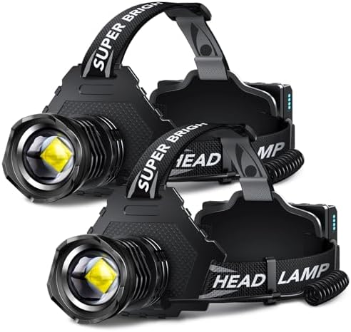 AKNEAR Rechargeable LED Headlamp 99000 High lumens Bright with Red Light by AKNEARHeadlampRechargeable