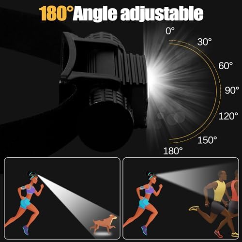 Headlamp Rechargeable, 2000 Lumen Super Bright LED Head Lamp for Adults, IP67 Waterproof Rechargeable Headlight with 9 Modes, Head Flashlight with 2600 mAh for Outdoor Camping Hiking Fishing Running - Image 6