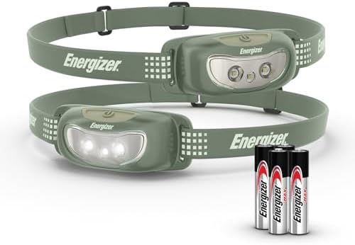 Energizer Universal LED Headlamp (2-Pack), IPX4 Water Resistant Headlamps, Bright Head Light for Outdoors, Camping, Running, Storm, Survival LED Light for Emergencies (Batteries Included) by Energizer