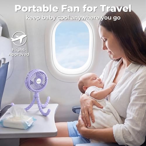 AMACOOL Battery Operated Stroller Fan, Portable Clip On Fan Rechargeable - Image 7
