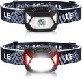 Lepro Headlamp Battery Powered Waterproof LED Headlight 2 Pack - Black by Lepro