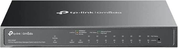 TP-Link Omada 8 Port Gigabit Easy Managed, PoE Switch, 123W Budget, PoE+ by TP-Link