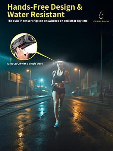Smiling Shark Integrated LED Headlamp, 230°Wide Angle 3 White Light Strips Waterproof Headlight with Sealed Non-Removable Built-in Battery for Outdoor Night Work - Image 5