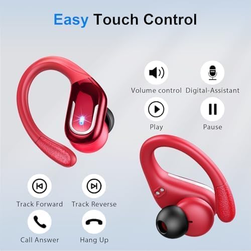 Wireless Earbuds, Sports Bluetooth 5.4 Headphones IPX8 Waterproof, 70H Over Ear Buds with Deep Bass Sound,4 ENC Noise Cancelling Mics, USB-C Fast Charging Earphones with Earhooks for Workout/Running | Bluetooth 5.4, 4 ENC Microphones, Deep Bass Sound, ... - Image 5