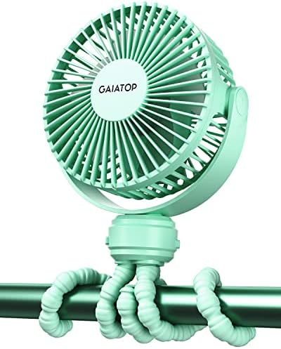 Gaiatop Mini Portable Stroller Fan, Small Clip on Fan 3 Speed Rechargeable by GAIATOP