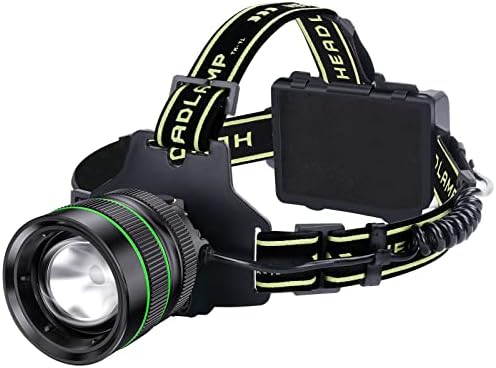2000LM Super Bright LED Rechargeable Headlamp, Zoomable Head lamp with 5 Lighting Modes, 90° Adjustable & IP67 Waterproof for Camping | Hiking | Climbing | Fishing | Hunting | Auto Repair by RFIUCH