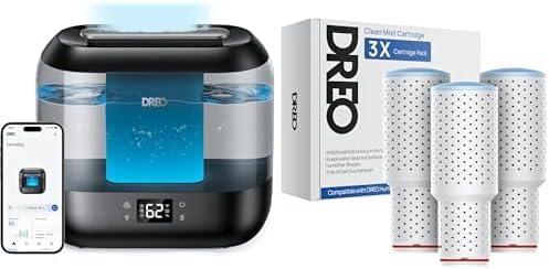 Bundle of DREO Smart Humidifiers for Bedroom + DREO Clean Mist Cartridge 3-Pack for Humidifiers by DREO