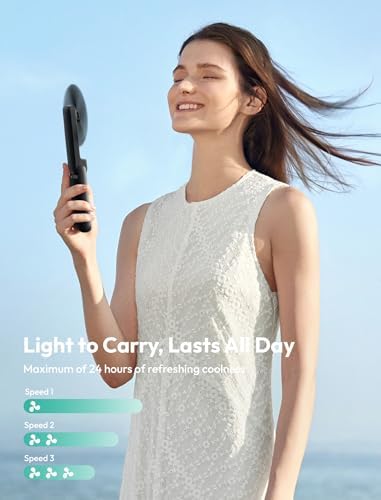 Aecooly Slim Portable Fan, Thin Handheld Fan, USB Rechargeable Mini - Image 4