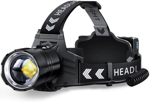 FINICO Rechargeable LED Headlamp 99000 High Lumens,95 Hours Long Lasting by FINICOLighting
