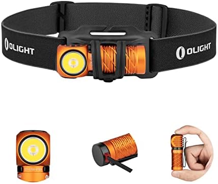 OLIGHT Perun 2 Mini Headlamp Rechargeable, 1100 Lumens, Red Light, Orange by OLIGHT
