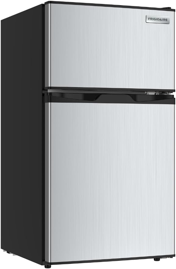 Frigidaire 3.2 Cu Ft Double Door Top Freezer Refrigerator, Stainless - Image 2