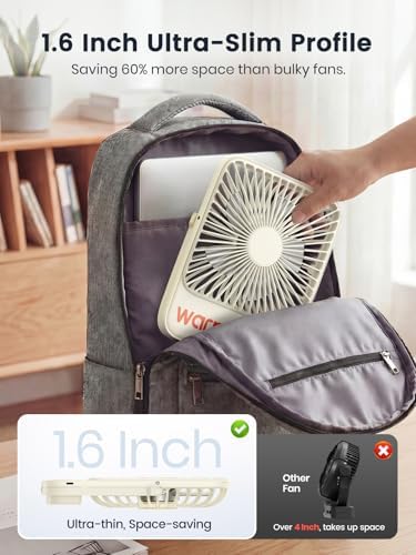 Warmco D3 Portable Travel Fan 10000mAh, Ultra-Slim, 24H Runtime - Image 3