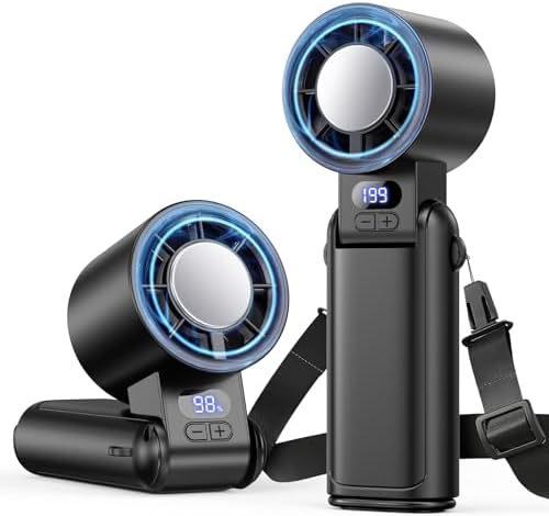 Portable Handheld Turbo Fan, 1-199 Speed Adjustable, Black by Deyhoc