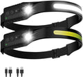 Headlamp Rechargeable (2-Pack), LED Head Lamp Flashlight, 230° Wide Beam Headband Light, 400 Lumen Super Bright, USB-C Rechargeable Lightweight Headlight for Running, Fishing, Hiking, Camping by Unknown