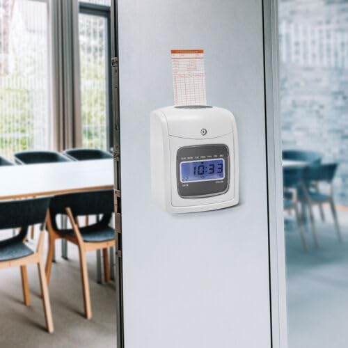 Time Clock Punch Card Employee Attendance Machine LCD Display Check- in Machine - Image 2