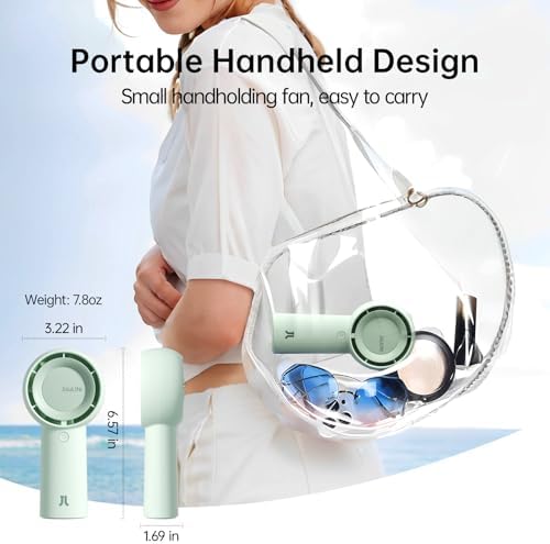 JISULIFE Portable Handheld Turbo Fan Rechargeable 4000mAh 5-Speed (Green) - Image 5