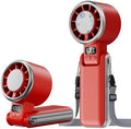 SHEWIND Portable Handheld Fan with Ice Cooling - 5 Gear High Speed Turbo Personal Fan Rechargeable, Up to 11 Hrs, Mini Hand Fans for Travel Essentials, Beach Vacation, Gifts for Women, Men (Red) by SHEWIND