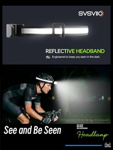svsviio K0206 1500 Lumens Rechargeable LED Headlamp,Super Bright 230° Wide Beam Head lamp,3 Modes,Lightweight,IPX5,Head Lights for Forehead,Hard Hat Flashlight for Adults Camping Essentials Gear - Image 3