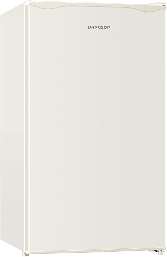 Mini Fridge with Freezer 3.2 Cu.Ft for Bedroom Cream White | Single Door, Small Refrigerator, Energy-efficient, Low Noise, Mini fridge for Dorm Office by LiveFreshLiveUnrushed