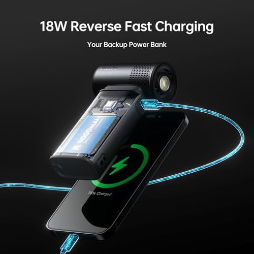 JISULIFE Portable Handheld Fan Ultra2 9000mAh Max 25 Hrs, 3 IN 1, 100 Speed - Image 4