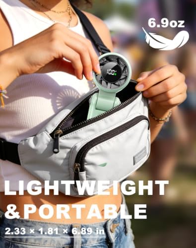 Portable Handheld Turbo Fan - 5 Speed Mini Personal Fan with Strong Airflow, Foldable 3 in 1 Rechargeable Battery Operated Trave Essentials Hand Fans for Indoor/Outdoor Use, Green - Image 5