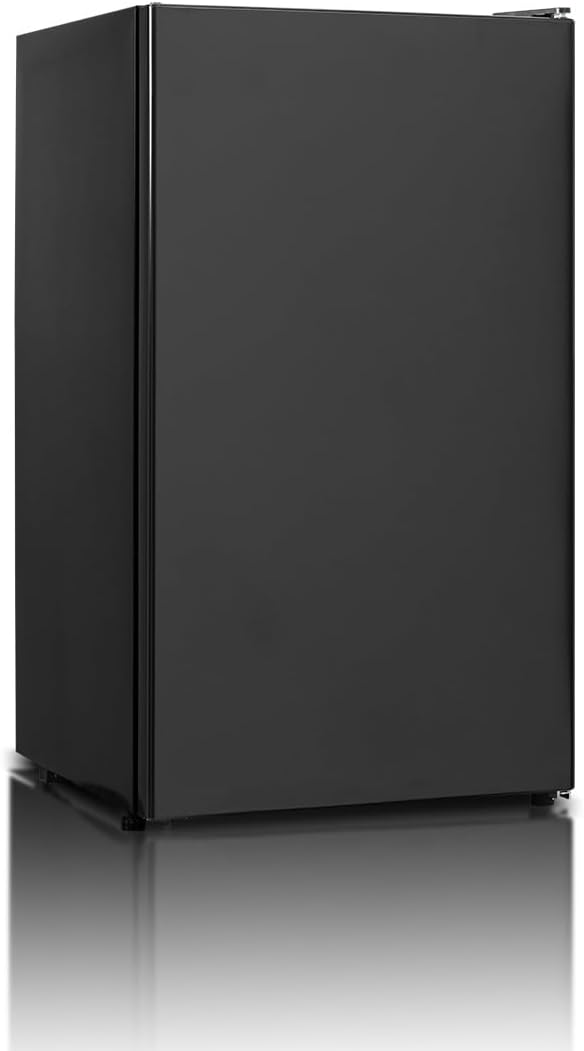 3.2 Cu.Ft Mini Fridge, Small Refrigerator with Single Door & 7 Level Adjustable Thermostat, Mini Fridge for Badroom, Office, Dorm, Apartment, Black by TechomeyAppliances