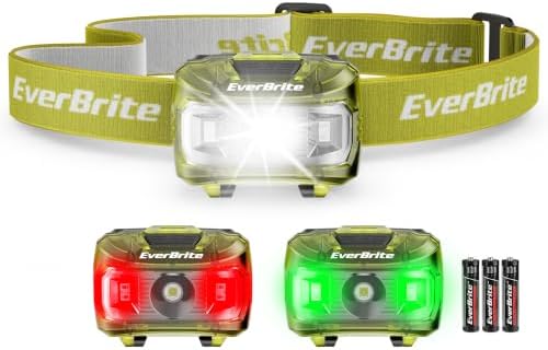 EverBrite Headlamp, 300 Lumens LED Head Lamp for Kids & Adults, Red Light by EverBrite