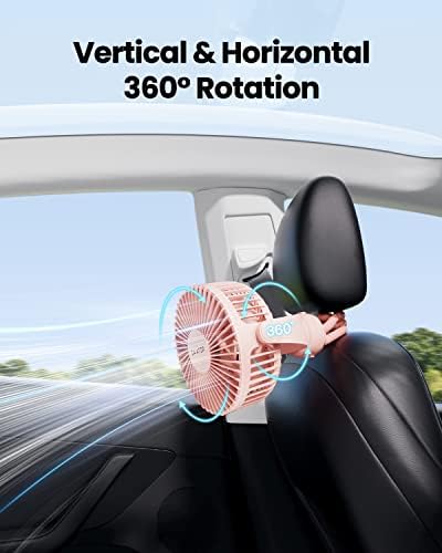 Gaiatop Mini Portable Stroller Fan, Battery Operated Small Clip on Fan, Detachable 3 Speed Rechargeable 360° Rotate Flexible Tripod Handheld Desk Cooling Fan for Car Seat Crib Treadmill Travel Pink - Image 6
