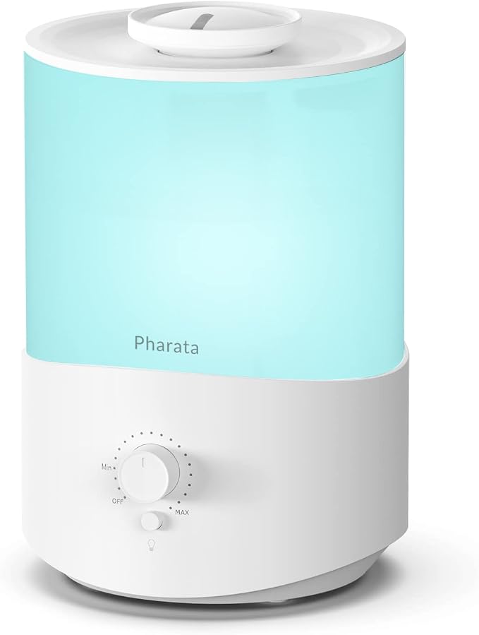 Humidifiers for Bedroom Large Room, 2.5L Cool Mist Humidifier with Essential Oil Diffuser, Top Fill Humidifier for Baby, Home, Plant, Ultrasonic Humidification for whole house, Auto Shut-Off by pharata