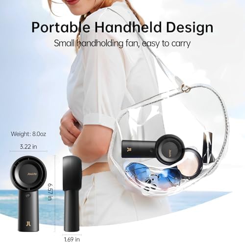 JISULIFE Portable Handheld Turbo Pocket Fan Rechargeable 6000mAh 5-Speed - Image 5