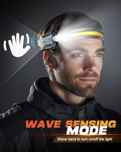 Victoper Rechargeable Headlamp 2Pack, Detachable 230° Wide Beam LED 2in1 Head Lamp with Motion Sensor, Hard Hat Head Light for Adults, 9 Modes Flashlight for Running Hunting Camping Essentials Gear - Image 4