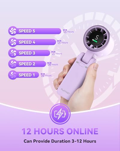 PlayHot Portable Handheld Turbo Fan, Travel Essentials, Gifts for Women/Men - Image 4