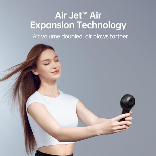 JISULIFE Portable Handheld Turbo Pocket Fan Rechargeable 6000mAh 5-Speed - Image 2