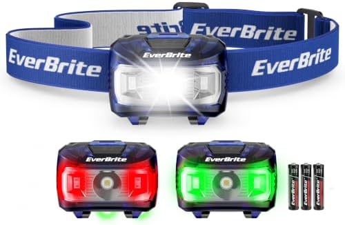 EverBrite Headlamp, 300 Lumens LED Head Lamp for Kids & Adults, Red Light by EverBrite