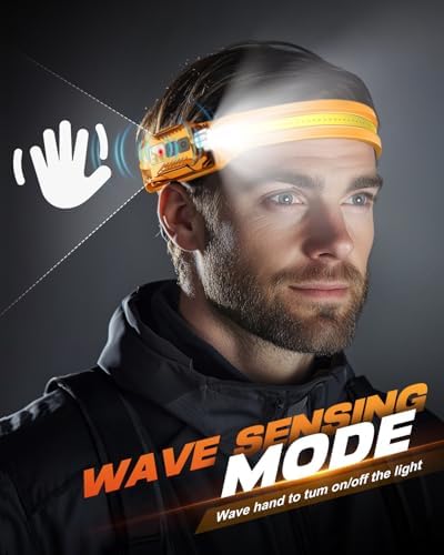 Victoper Rechargeable Headlamp 2Pack, Detachable 230° Wide Beam LED 2in1 Head Lamp with Motion Sensor, Hard Hat Head Light for Adults, 9 Modes Flashlight for Running Hunting Camping Essentials Gear - Image 3