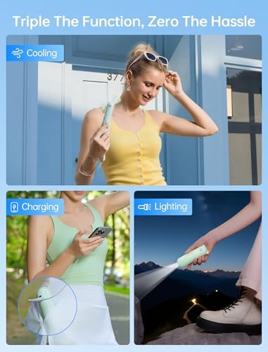 JISULIFE 3 IN 1 Portable Fan with Power Bank & Flashlight Featured - Image 2
