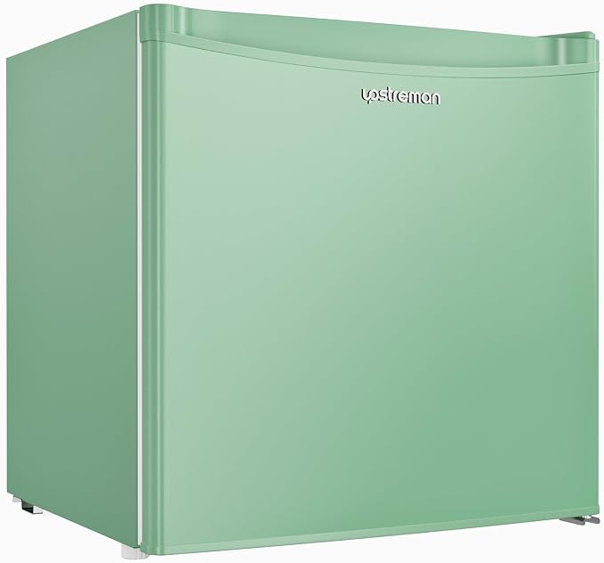 Upstreman 1.7 Cu.ft Mini Fridge with Freezer, Mint Green-FR17 | Dorm Essentials, Adjustable Thermostat, Energy Saving, Low Noise, Compact Refrigerator for Dorm, Office, Bedroom by StartUpLiveBetter