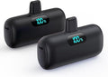 [2-Pack]Mini Portable Charger for iPhone,Upgraded 5000mAh PD Fast Charging Battery Pack,LCD Display Cute Power Bank Portable Phone Charger for iPhone 14/14 Pro Max/13/13 Pro/12 Pro/11/XS/XR/X/8/7 by HETP