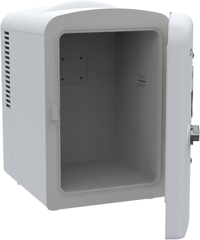 Frigidaire EFMIS171 Retro Mini Portable Personal Fridge - Ideal for Home, Office or Dorm - Includes Carrying Handle, AC/DC Wall/Car Charger (White) - Image 5