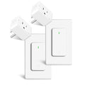Remote Switch Outlet 2Sets, Wireless On/Off Light Switch Wall Mounted, TUV by greencycle