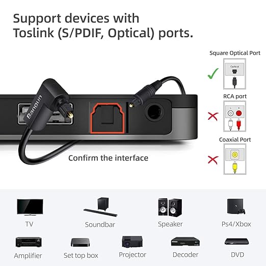 90 Degree Optical Audio Cable 60 feet, Slim Long Digital Audio Toslink Cable - Image 5