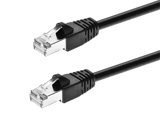 Monoprice Cat6A 100ft Black Patch Cable Double Shielded 26AWG 10G Pure Bare by Monoprice