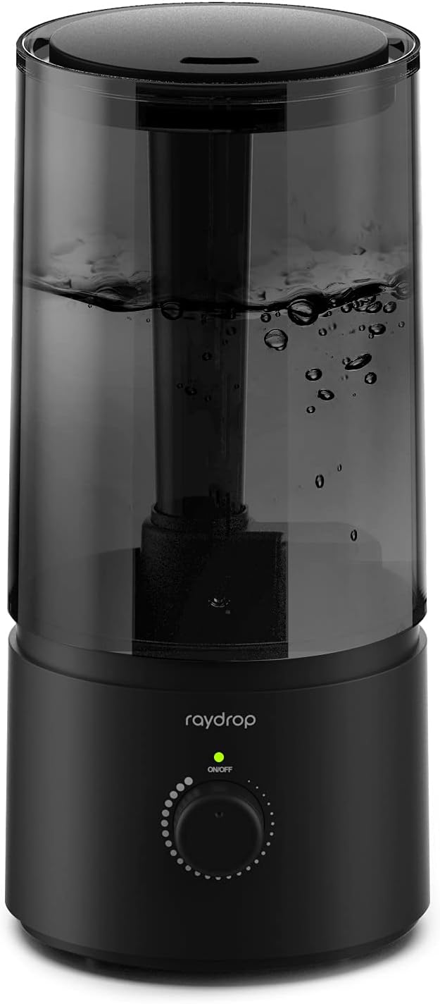 raydrop Humidifiers for Bedroom, Cool Mist Humidifiers for Babies, 1.70L Quiet Ultrasonic Humidifier, Space-Saving, Filterless, Auto Shut Off - (0.45 Gallon, US 110V) by raydrophumidifiers