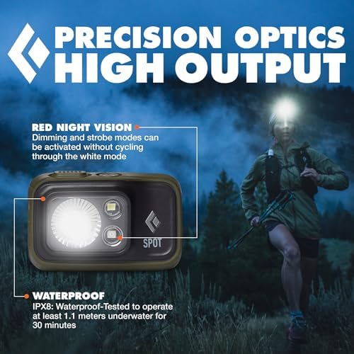 BLACK DIAMOND Spot 400 Headlamp, AAA Powered, Dimmable, Bright, Dark Olive - Image 4
