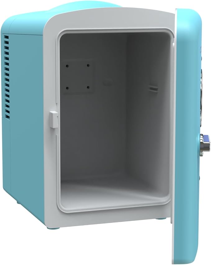 Frigidaire EFMIS171 Retro Mini Portable Personal Fridge - Ideal for Home, Office or Dorm - Includes Carrying Handle, AC/DC Wall/Car Charger (SkyBlu) - Image 7