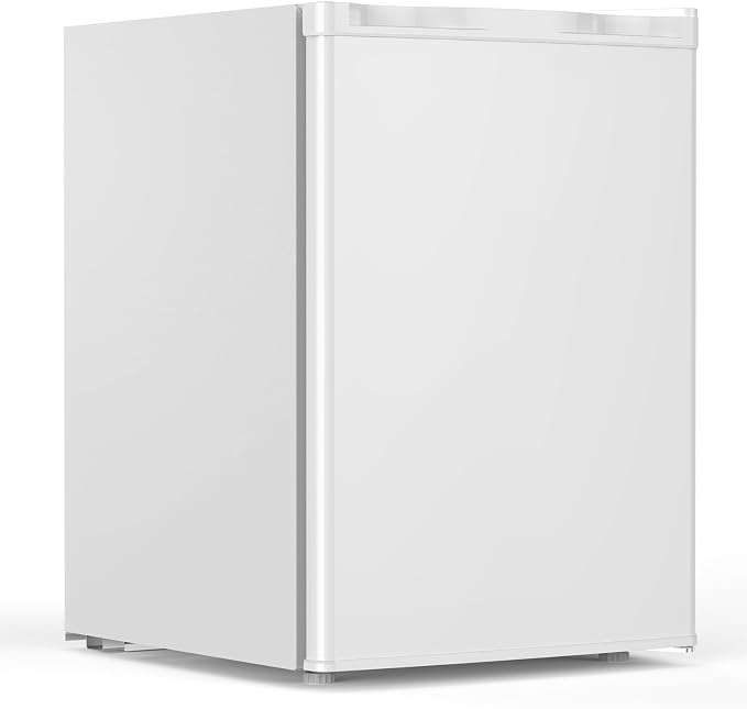 COWSAR 2.6 Cu.Ft Mini Fridge with Freezer for Bedroom Office, White | Single Reversible Door, 7 Temperature Settings, Energy Saving, 2 Removable Shelves, Compact Small Fridge for Apartment Dorm by COWSAR