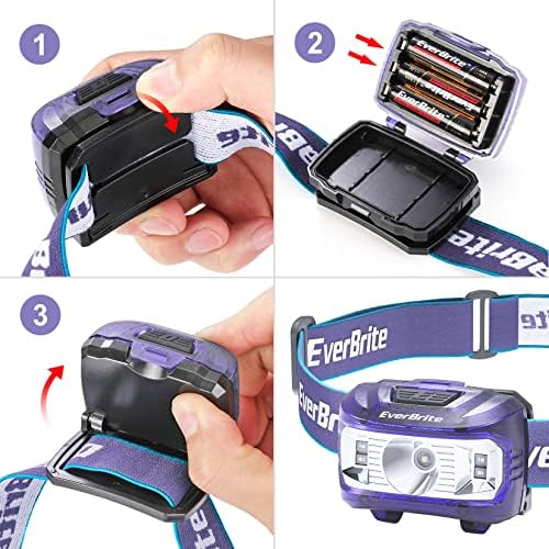 EverBrite Headlamp, 2 Pack Kids Headlamp with Red Light and Memory Function, Head Lamp for Adults and Kids with 5 Modes, Bright Headlamps for Camping, Running, Christmas Gifts, Batteries Included - Image 5