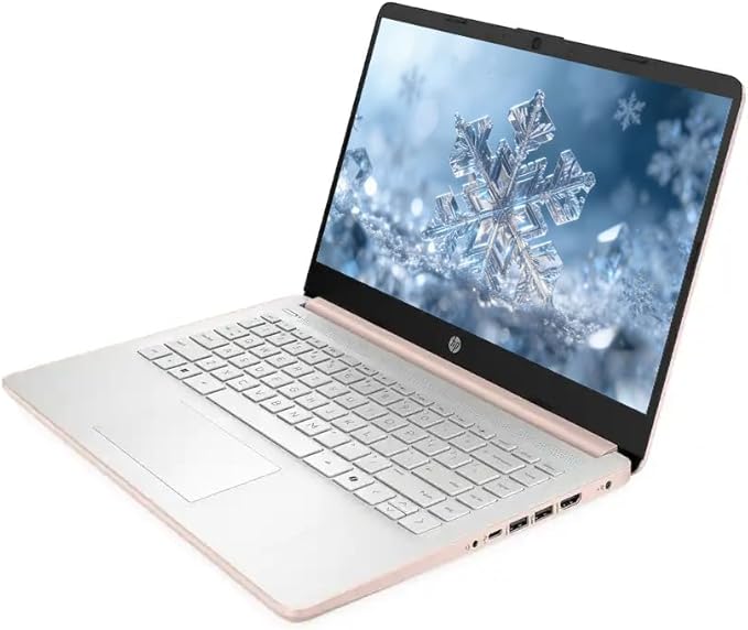 HP 14" Business & Home Laptop with 1-Year Office 365 Included, 4GB RAM 128GB SSD, Quad-Core Intel, Windows 11, Rose Gold - Image 3