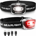 GearLight USB Rechargeable Headlamp Flashlight for Running, Camping, and Outdoor LED Headlight Camping Headlamps - Head Lamp Light for Adults, Kids, Emergency Gear - Black - 2 Pack by GearLight