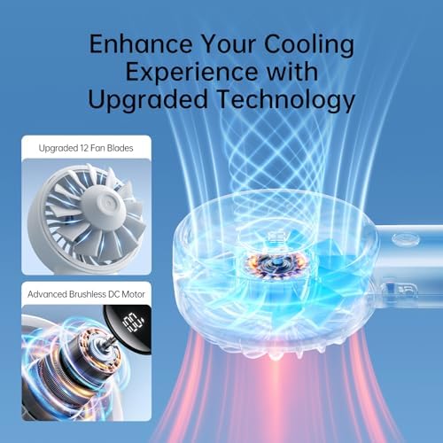 JISULIFE Handheld Portable Fan, 3600mAh Stronger and Longer-Lasting Battery - Image 3